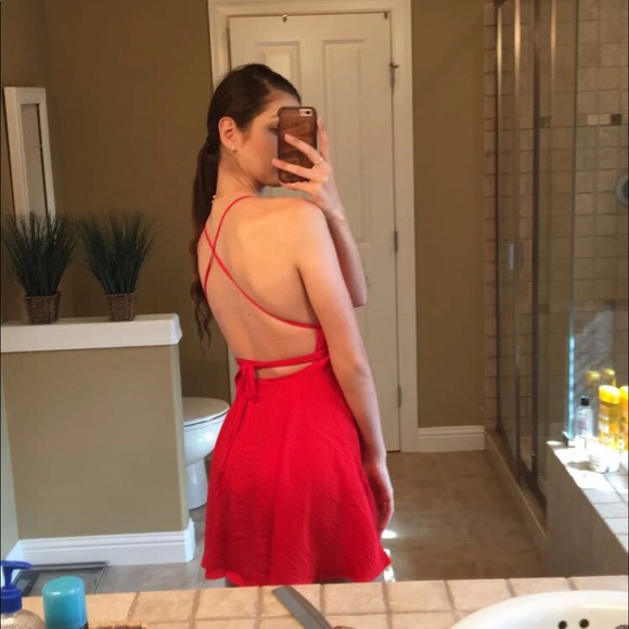 Red Strappy Dress - Picture 2 of 2